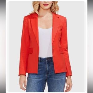 Vince Camuto Women Orange Lace-Up One Button
Blazer Jacket Size 8